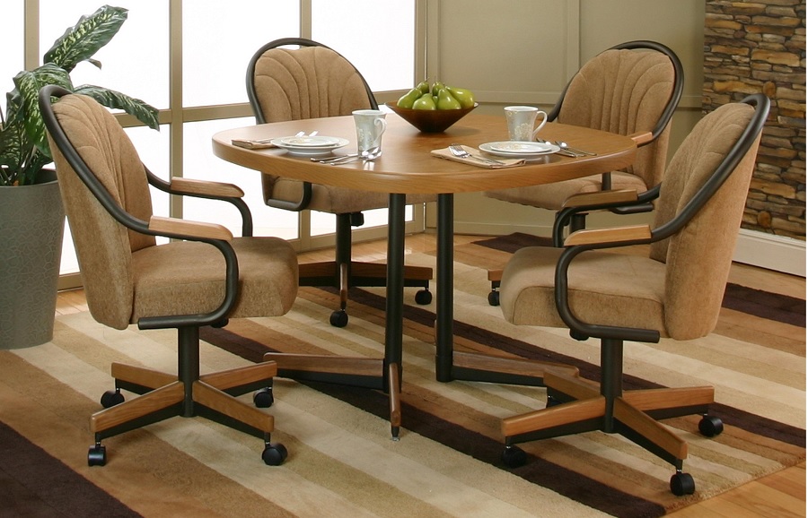 wheeled dining room chairs